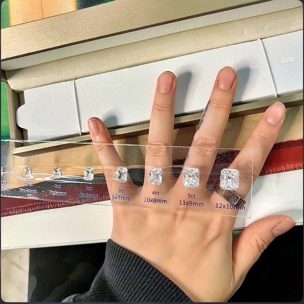 Radiant CZ 💎 Stone Carat Gemstone Sizer Kit